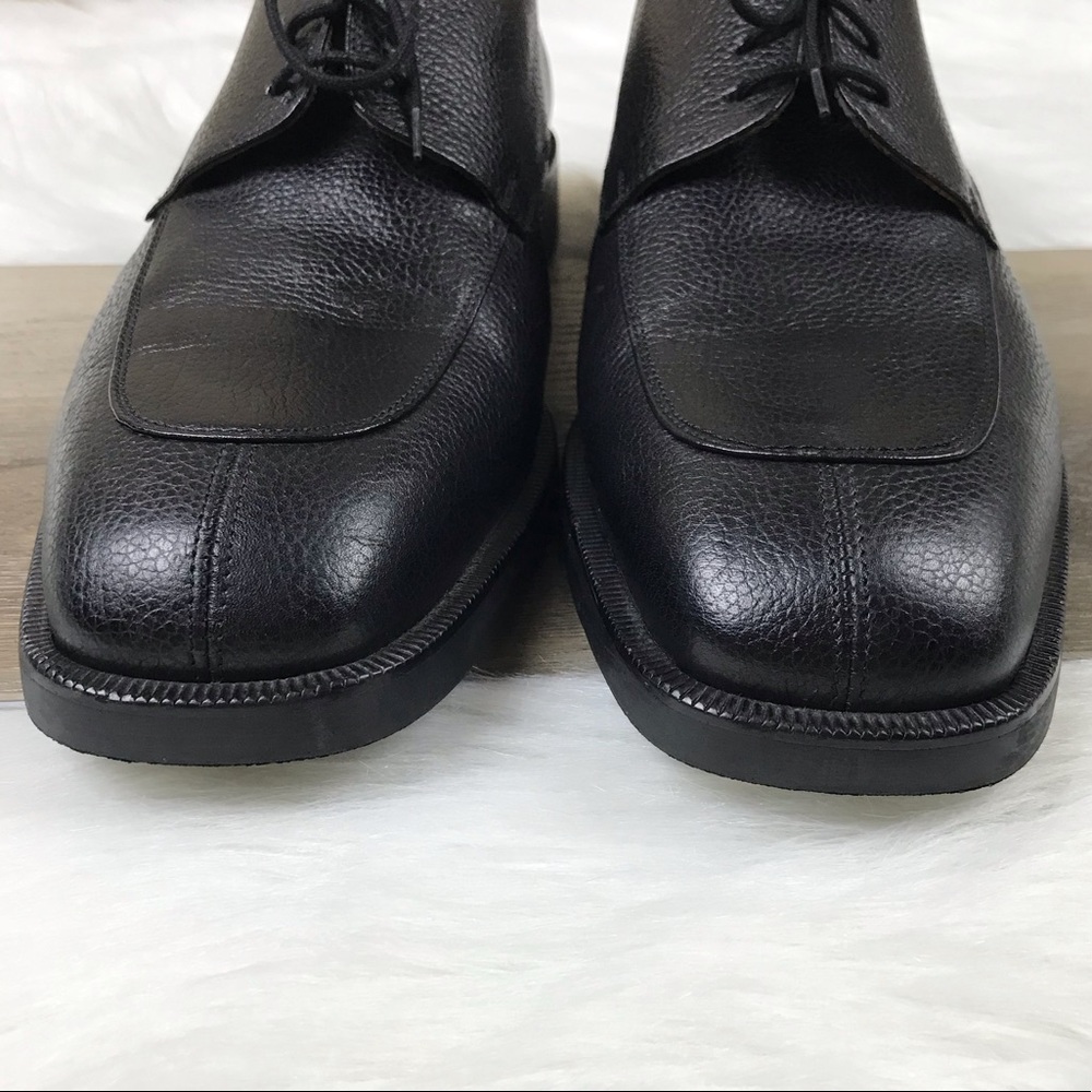 Michael Toschi Calaveras Split Toe Derby Black Pebble Leather Oxford Shoes 13 - Picture 5 of 15
